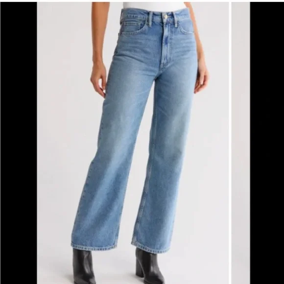 All Saints Relaxed Wide Leg Light Wash Blue Jeans Women's Oversized Size 27 - Picture 1 of 6